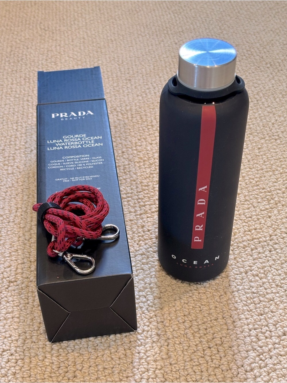 Prada Beauty GWP Glass Water Bottle